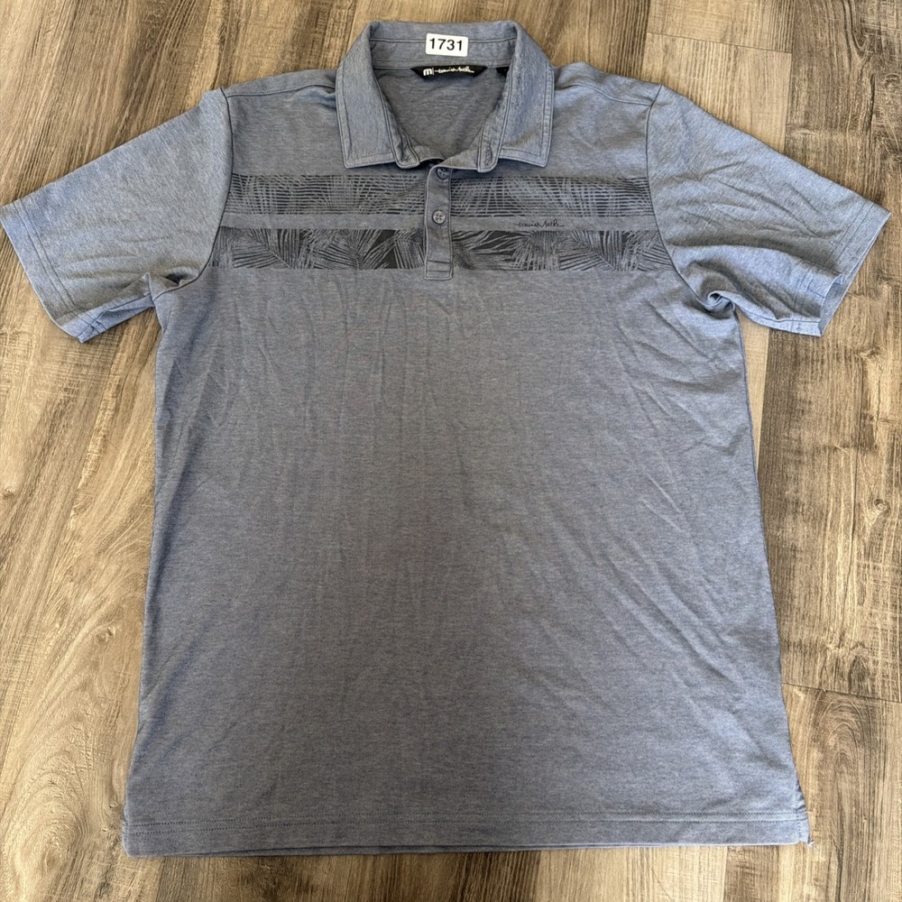 Travis Mathew One To Remember Golf Polo Shirt Size Large Gray Pima Performance